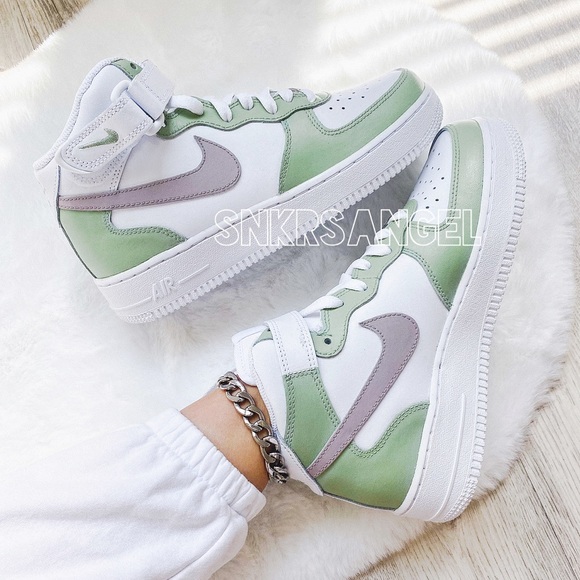 Custom nike air force 1 mid sneakers 🥑 - Picture 3 of 3